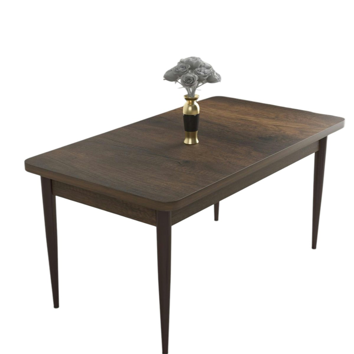 Table à manger rectangulaire effet bois brun 110 cm AROLA bois naturel, PIER IMPORT