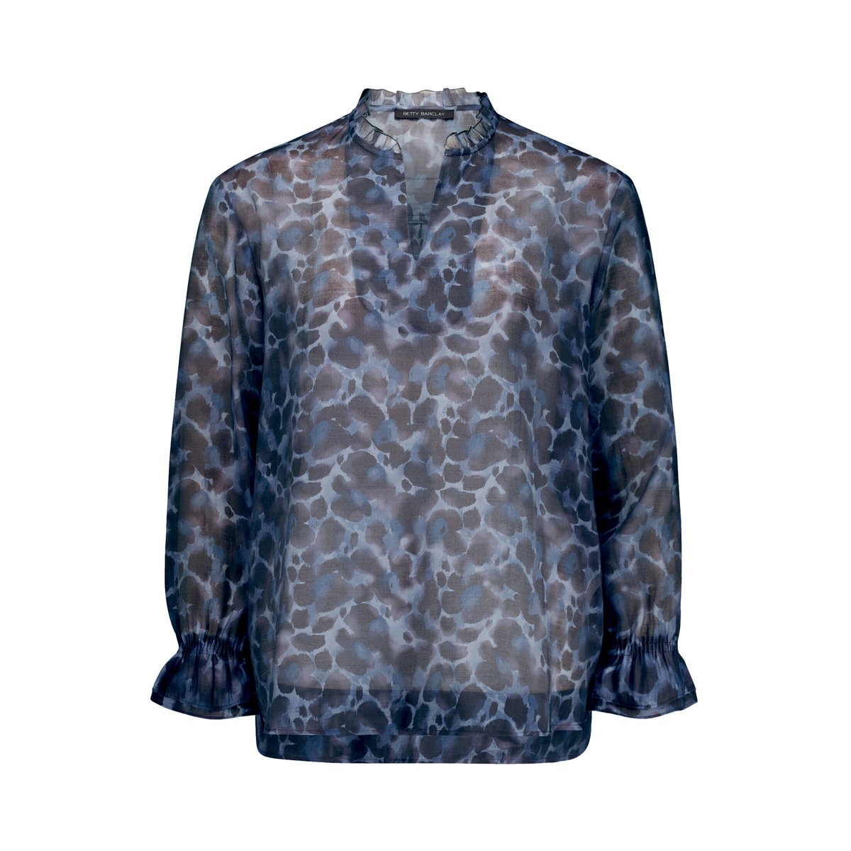 Chemisier en chiffon à imprimé animalier bleu/marron, BETTY BARCLAY