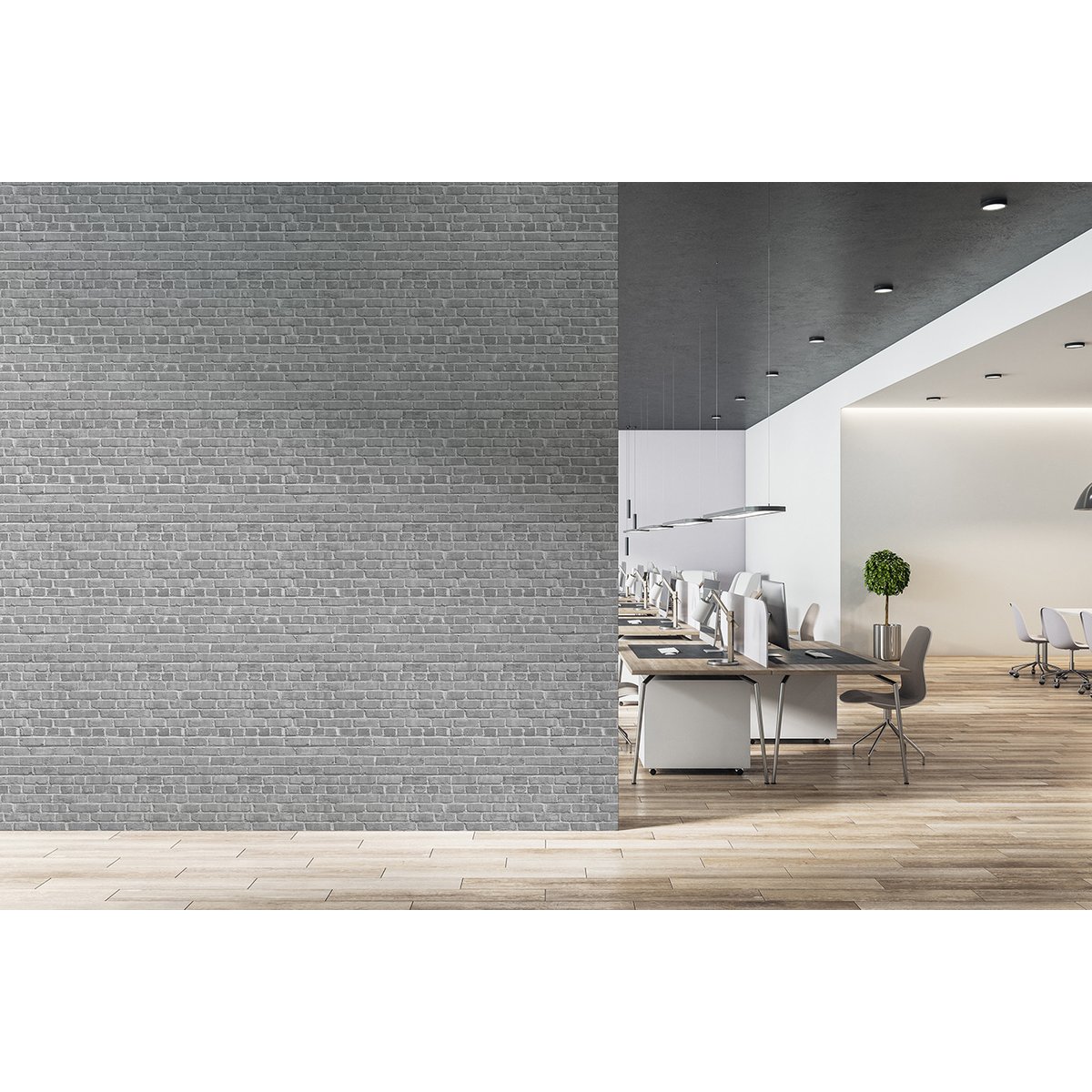 Papier peint panoramique ANOTHER BRICK gris, LE PAPIERS DE NINON