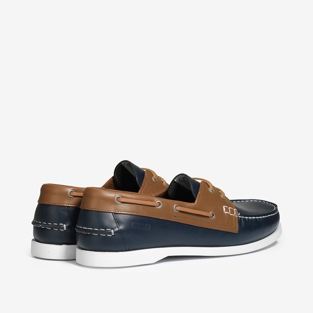 Chaussures bateau en cuir NEW NUBIL bleu marine, AIGLE