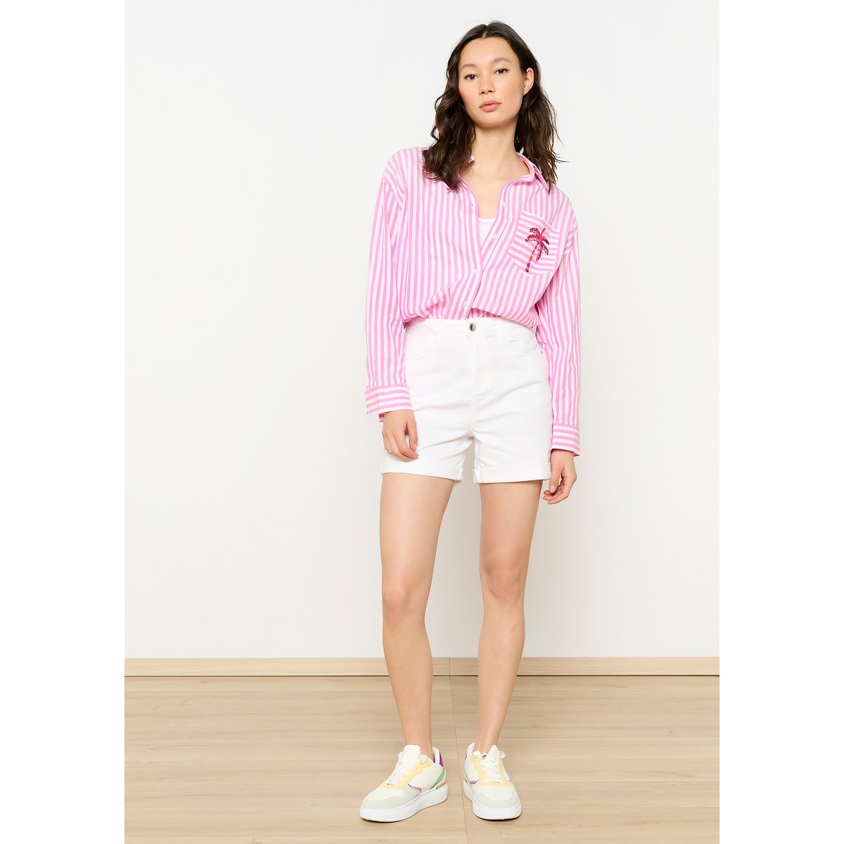 Short taille normale en coton blanc, LOLALIZA