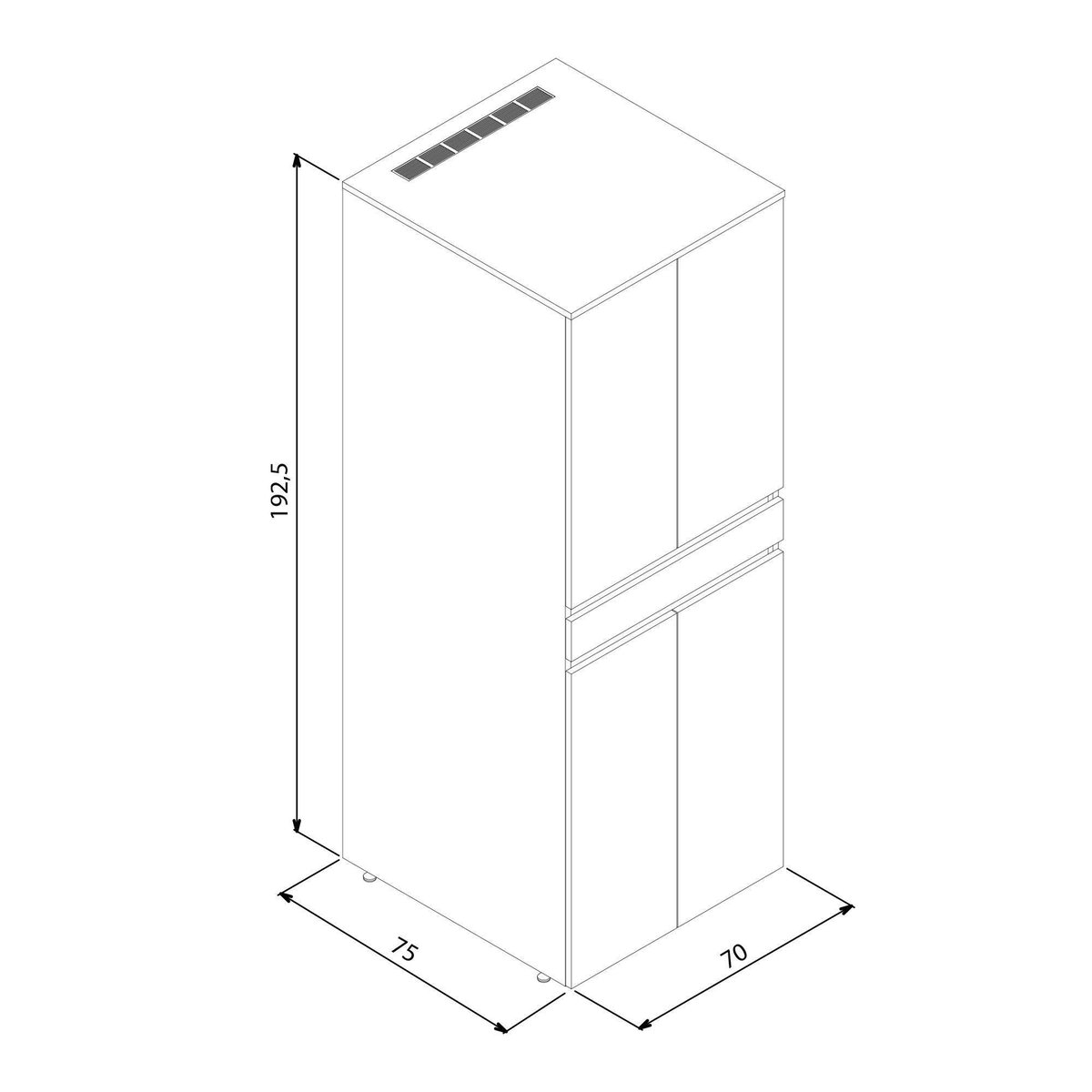 Meuble colonne lave-linge / sèche-linge 4 portes IVA chêne, PIER IMPORT