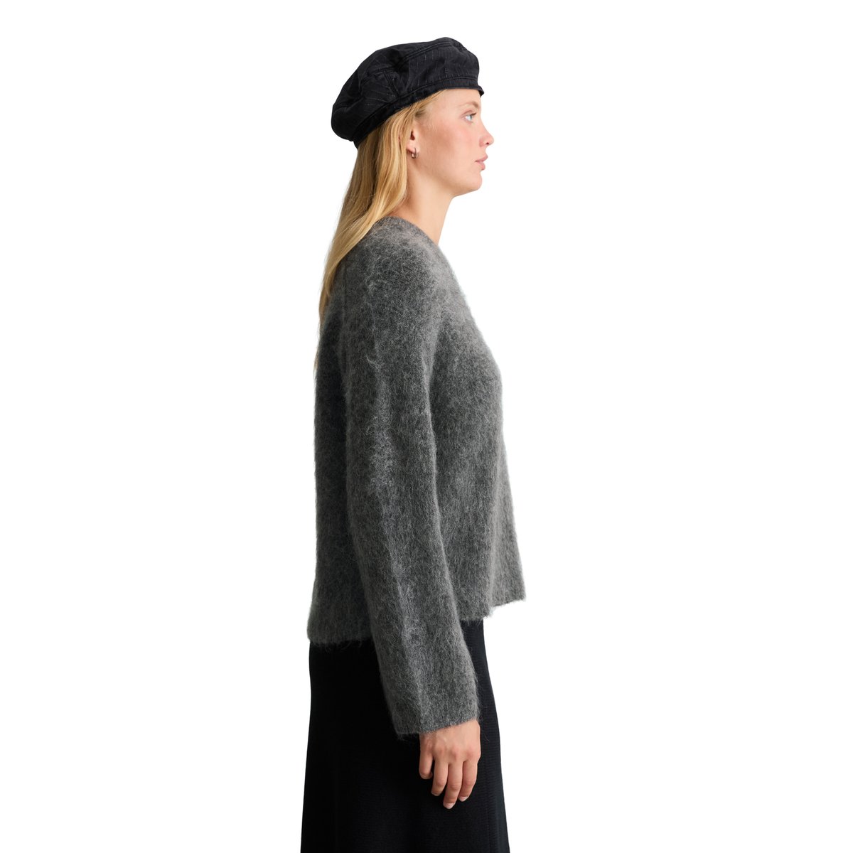 Pull oversize douillet en mélange de mohair et de laine vierge gris, MARC O’POLO DENIM