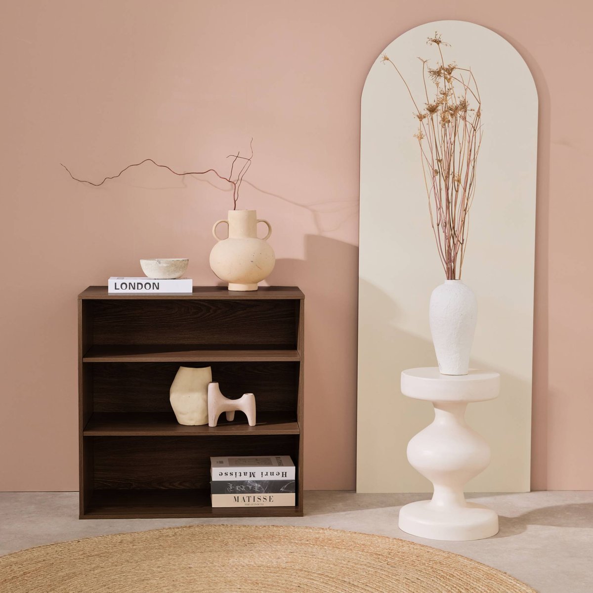 Etagère, bibliothèque, module de rangement décor bois 2 étagères KOMPO chêne, SWEEEK