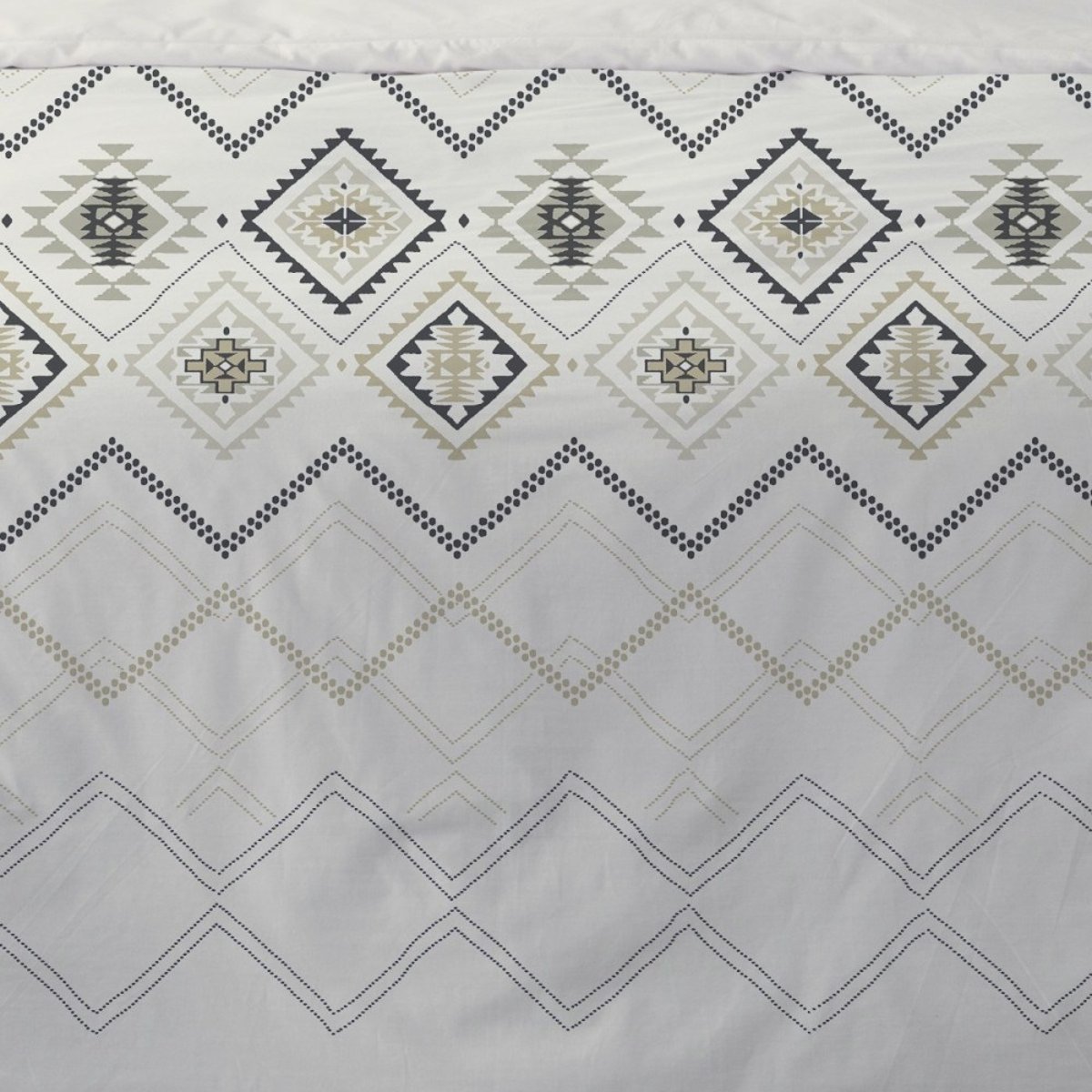 Housse de couette 260x240 AZTECA + 2 taies 100% coton beige, DECORATIE