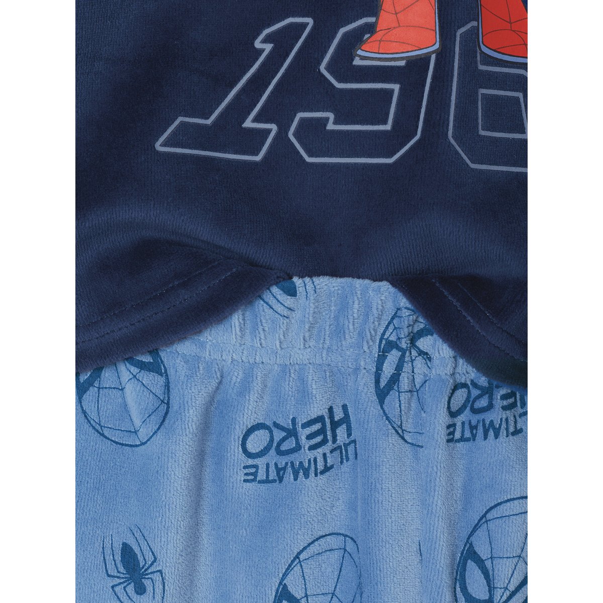 Pyjama en velours Spiderman bleu azur, VERTBAUDET