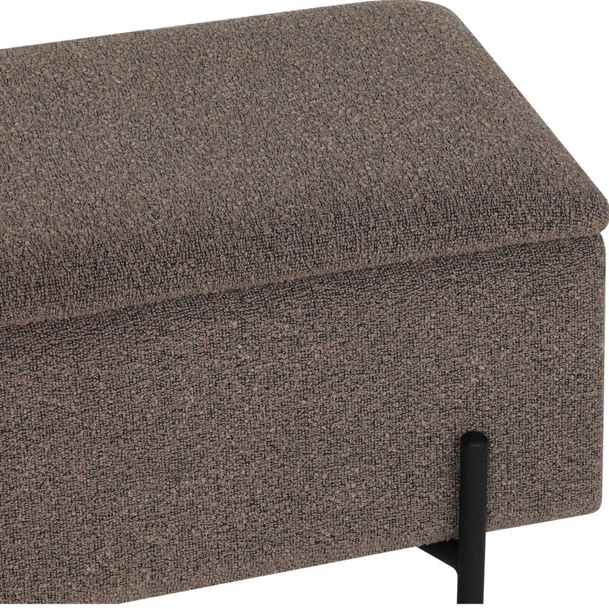 Banc coffre en tissu bouclette et métal L95cm- WATFORD marron glacé, HOUSE NORDIC