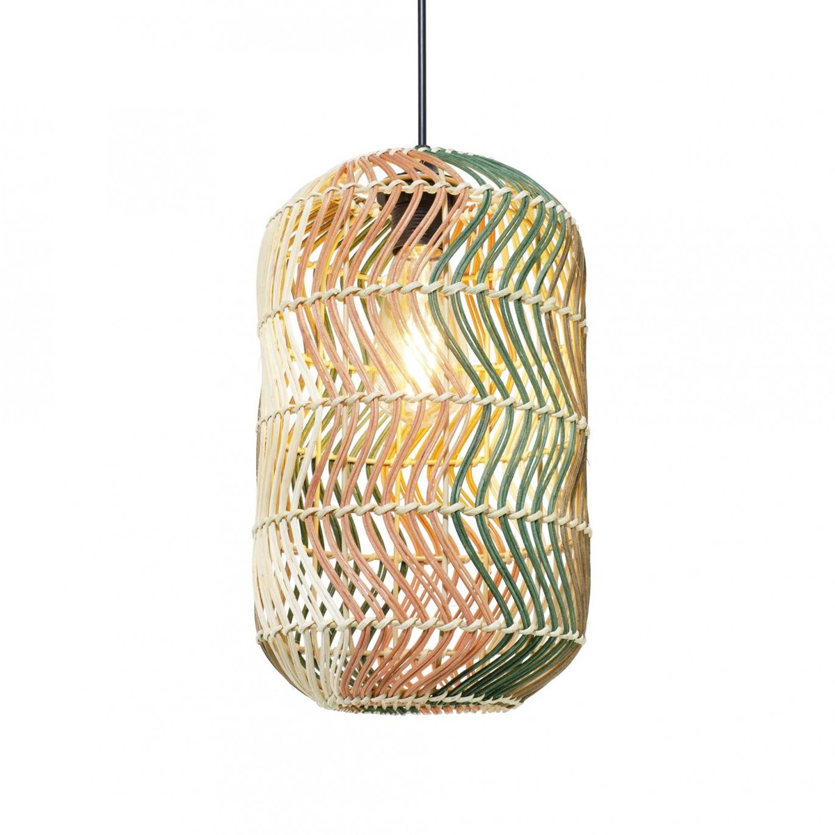 Suspension en rotin, FOSCO marron - orange - naturel - vert, C-CREATION
