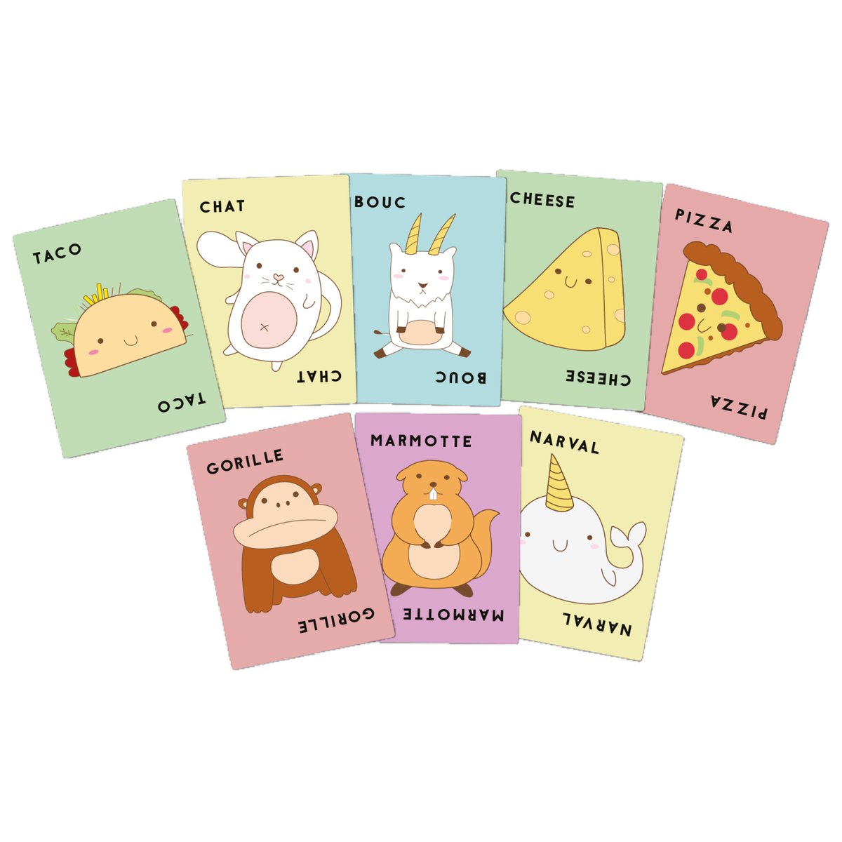 Taco chat bouc cheese pizza le jeu de rapidite couleur unique, BLUE ORANGE