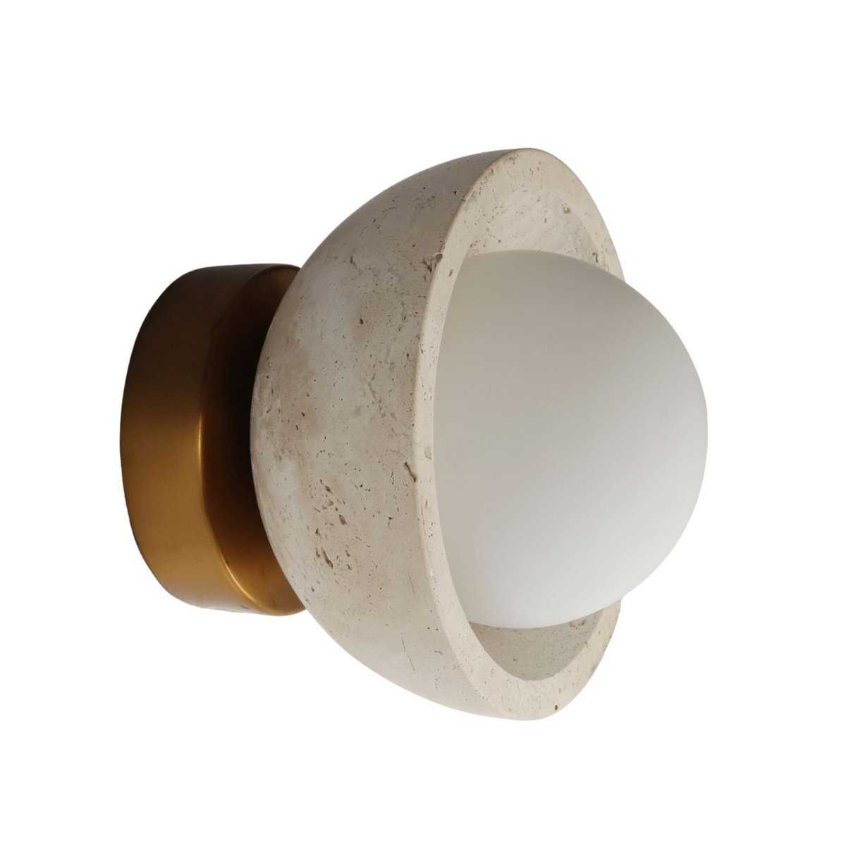Applique ou plafonnier pierre et bois - PIETRA beige blanc et bois, KOSILUM