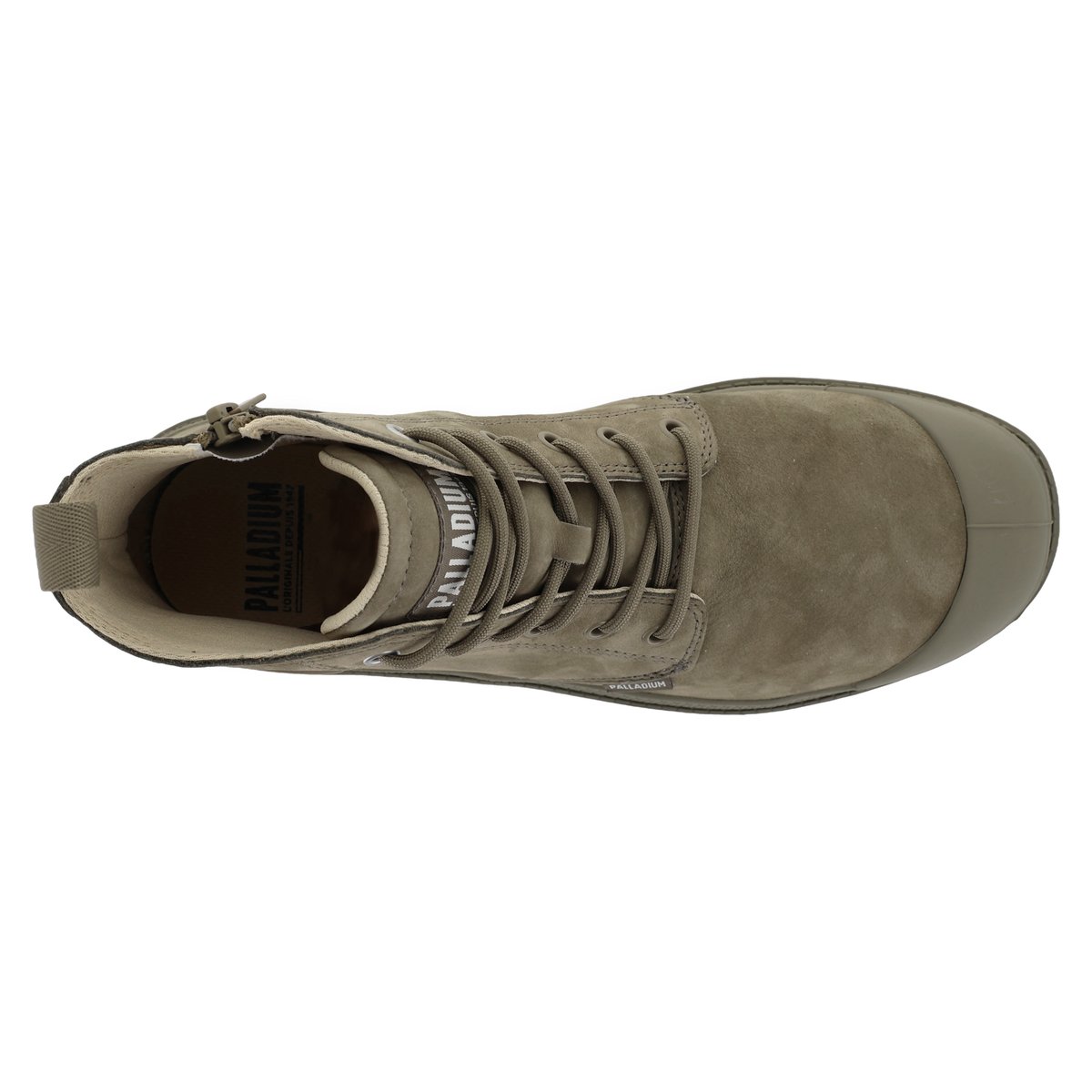 Baskets montantes en coton PAMPA HI ZIP NBK 2 vert-dusky green, PALLADIUM