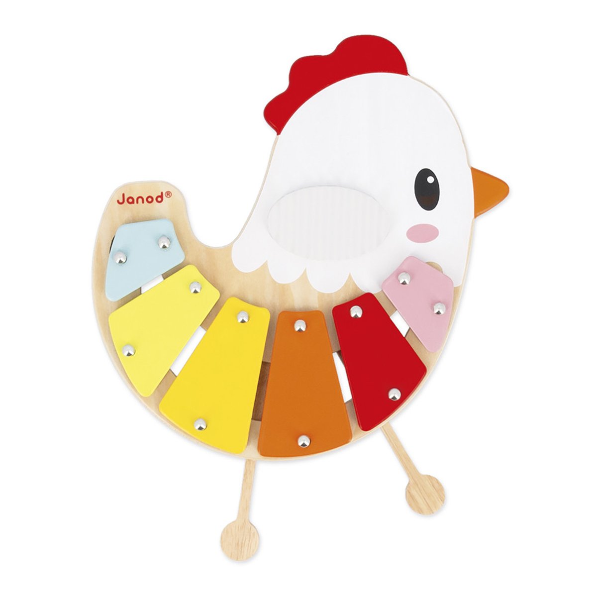 Xylophone Poulette En Bois Et Métal beige, JANOD