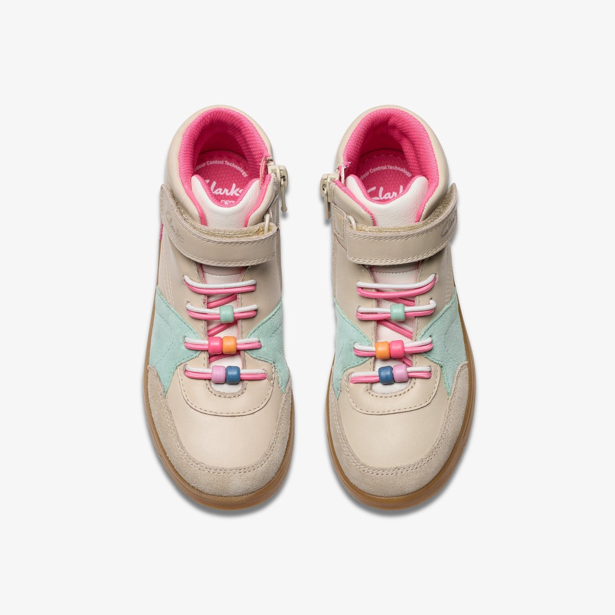 Boots Cuir Coupe Large DISCO BEAN HI K beige, CLARKS