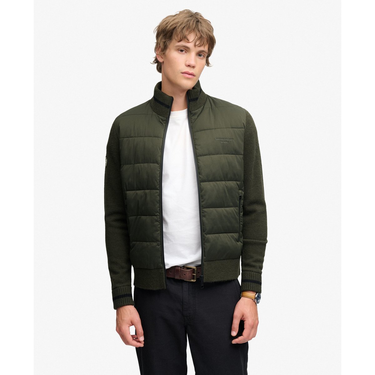 Veste Hybride Slalom vert olive surplus goods, SUPERDRY