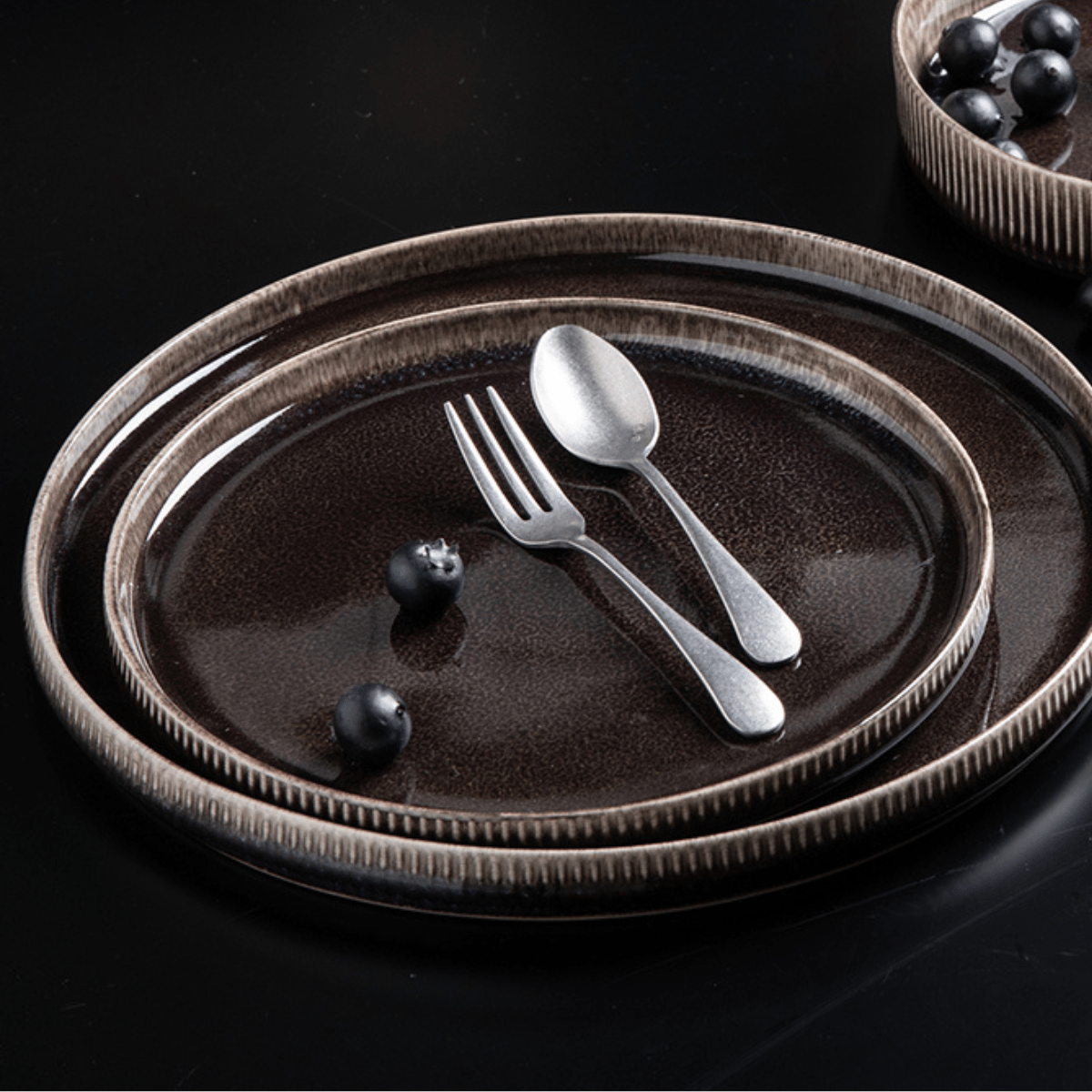 Service 12 pièces marron - "Cappuccino" couleur unique, LAGUIOLE CUISSON