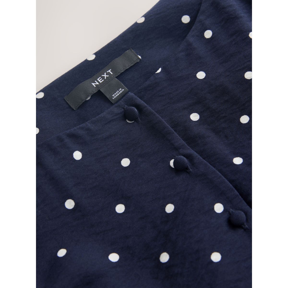 Robe courte avec lien à nouer la taille tache bleu marine, NEXT
