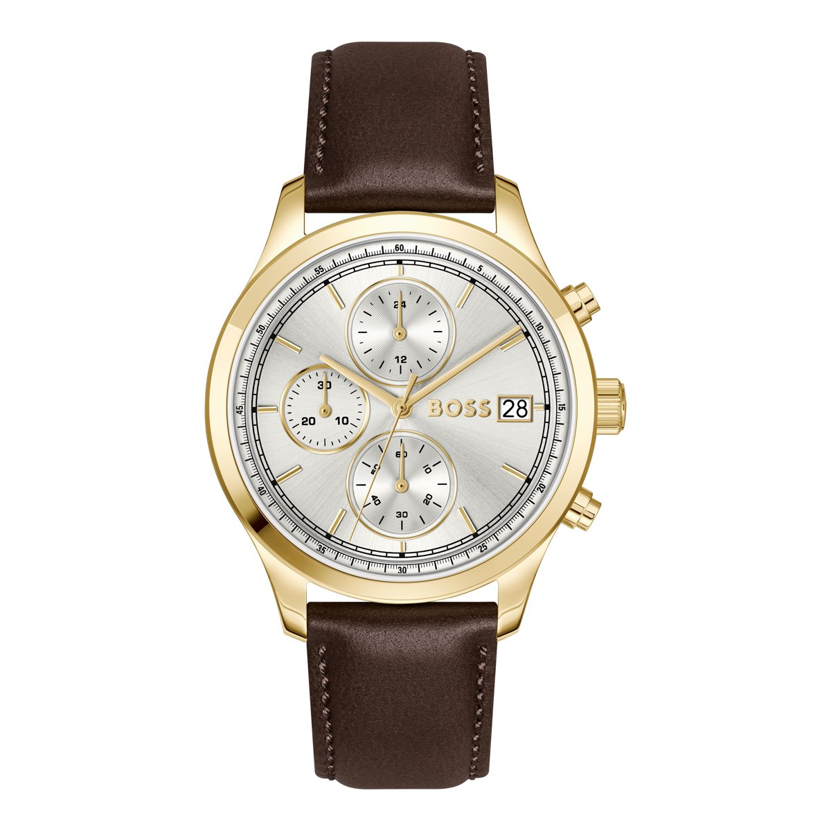 Montre Analogique STRATUS doré blanc marron, BOSS