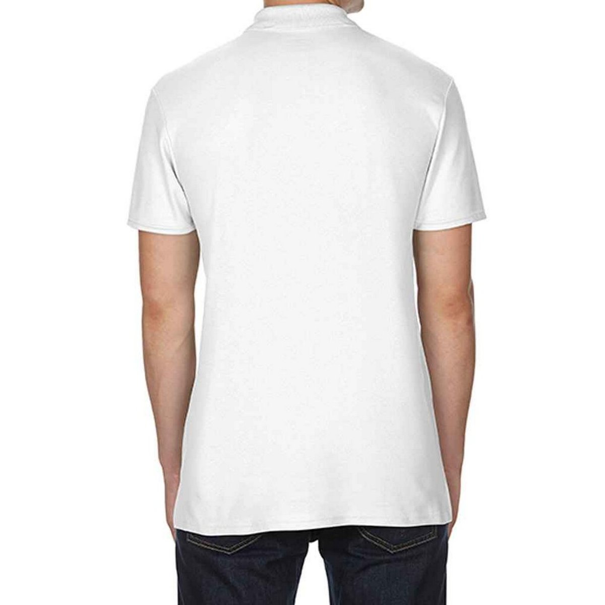 Polo manches courtes gris chiné, GILDAN