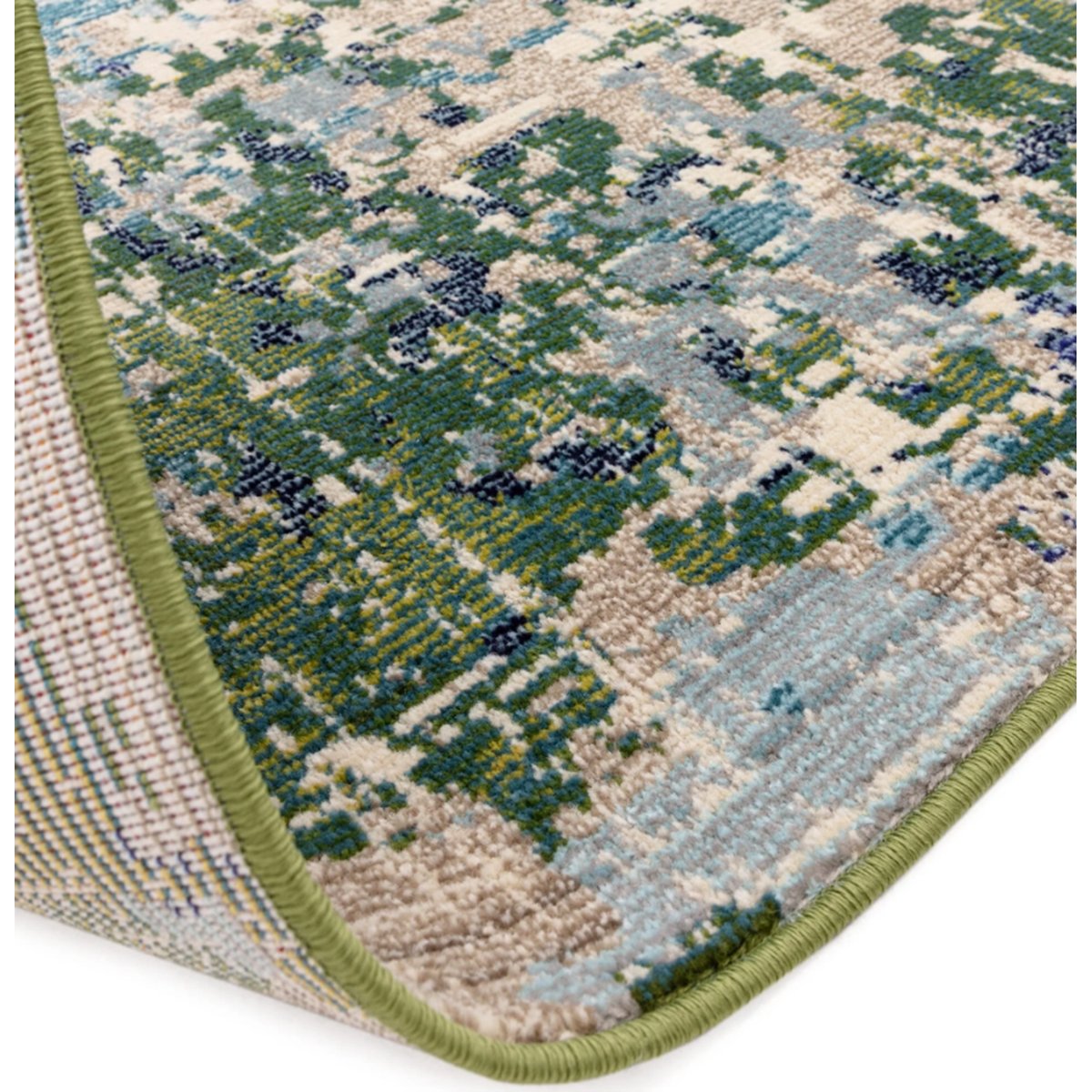 Tapis vert tissé plat moderne BOSCAGE vert, NOVATREND