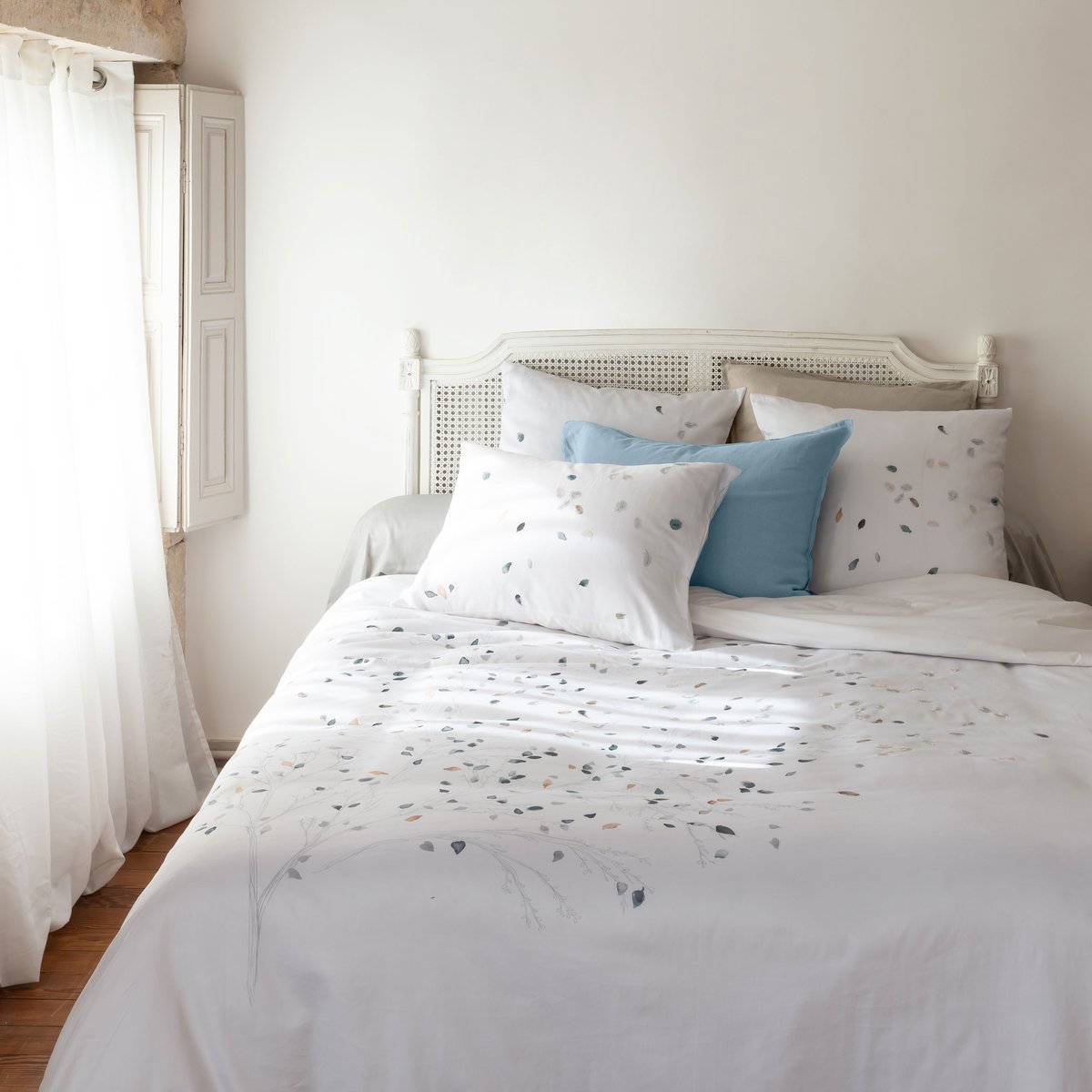 Housse de couette Imprimé EQUINOXE imprimé, CARRE BLANC