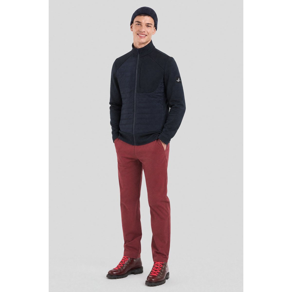 Veste bi-matière PRESSBOOK navy, BERMUDES