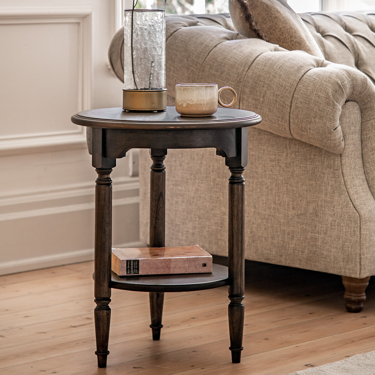 Meford Antique Solid Wood Side Table walnut, ÉDITÉ