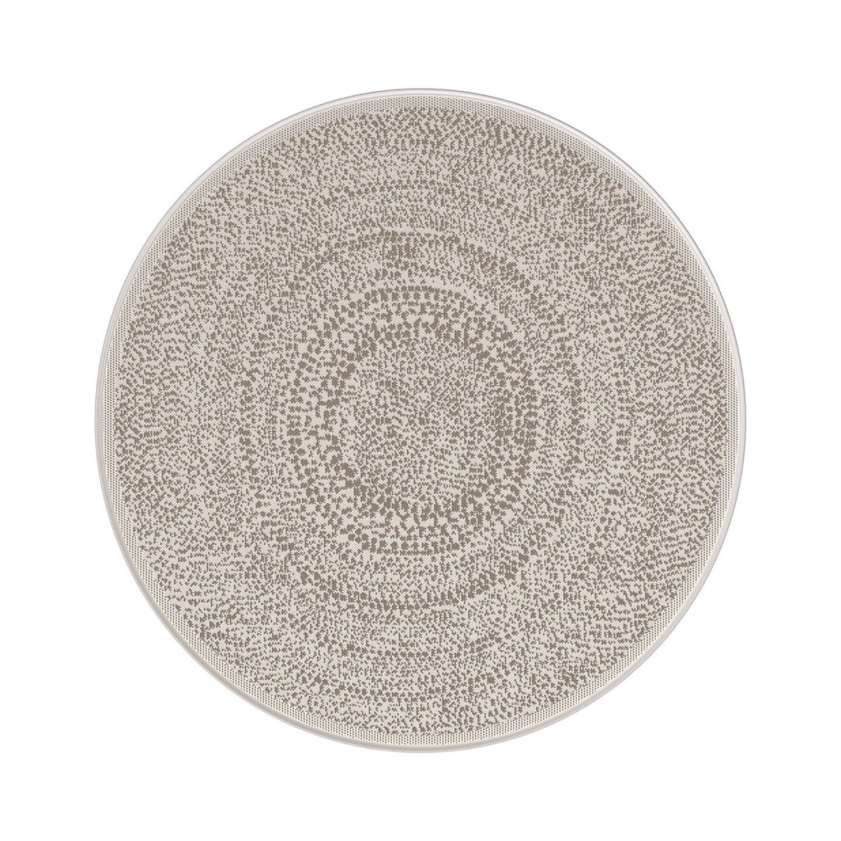 Tapis rond intérieur extérieur style ethnique TRIBAL beige sable, AFK LIVING