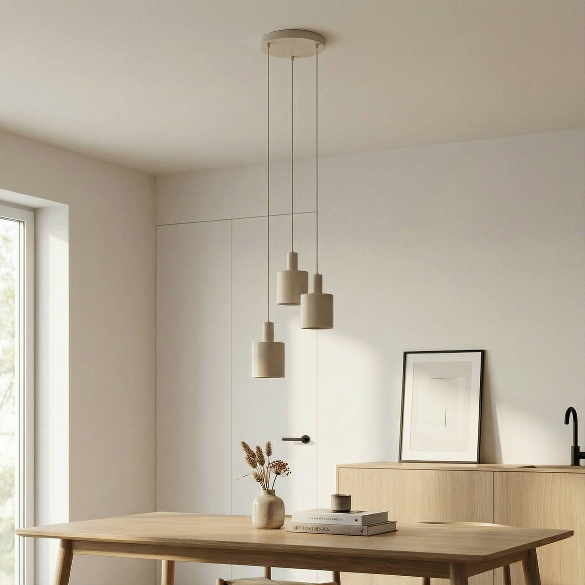 Suspension en métal moderne, Ovelia beige, LINDBY