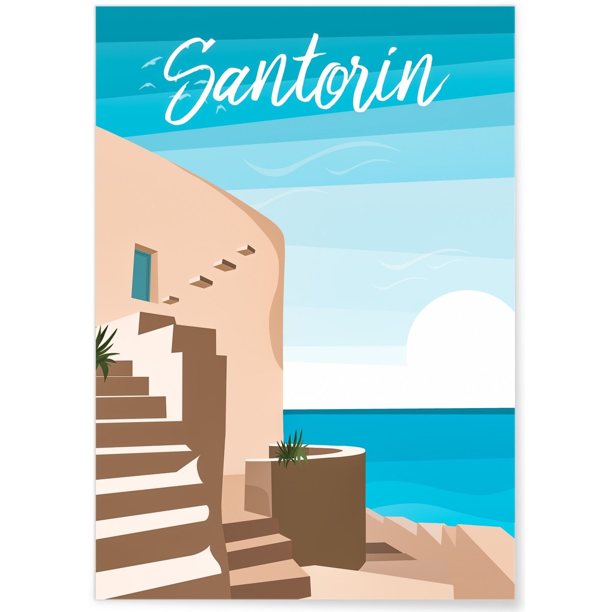 Affiche Santorin blanc, L'AFFICHERIE