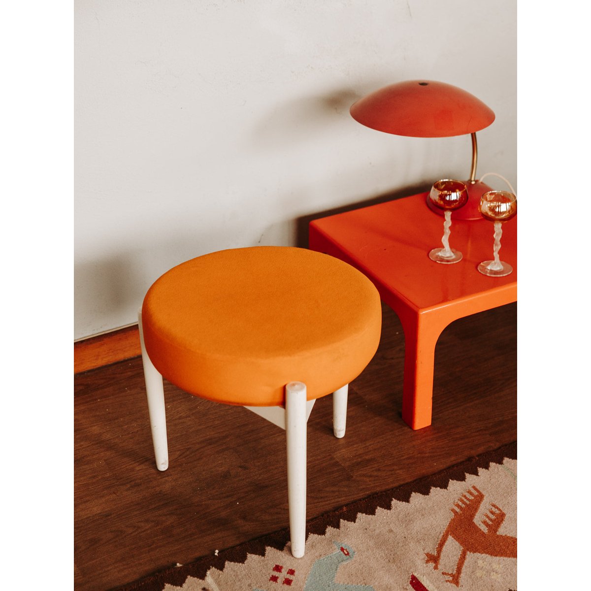 Tabouret orange Axel N°114 - Bon état orange, DEBONGOUT
