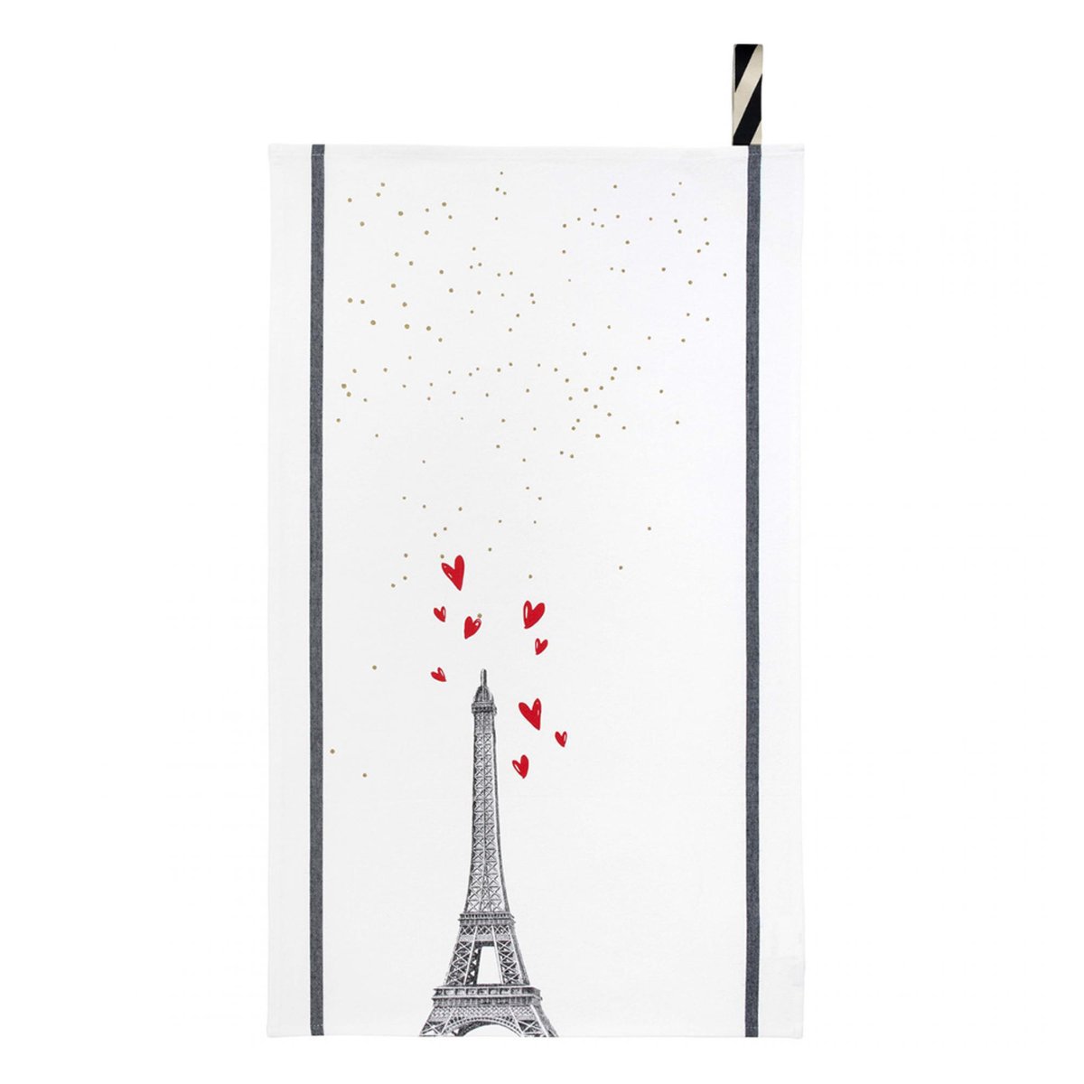 Torchon Eiffel Cœurs blanc, LA CERISE SUR LE GATEAU