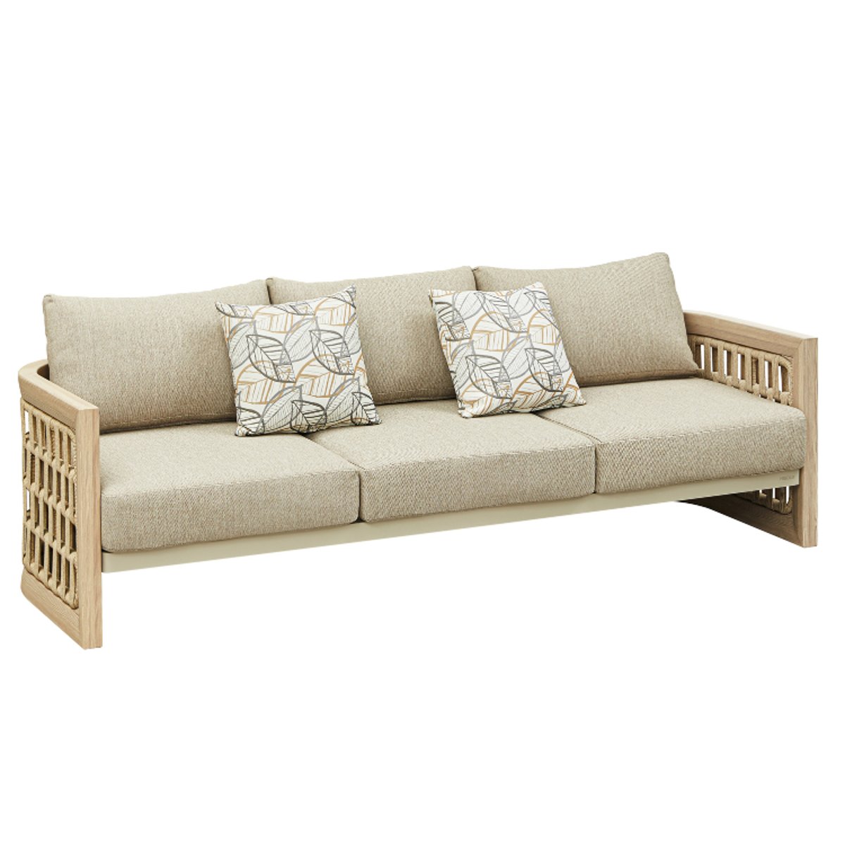 Grand salon de jardin en teck, PALMA beige clair, AU JARDIN DE CHLOÉ