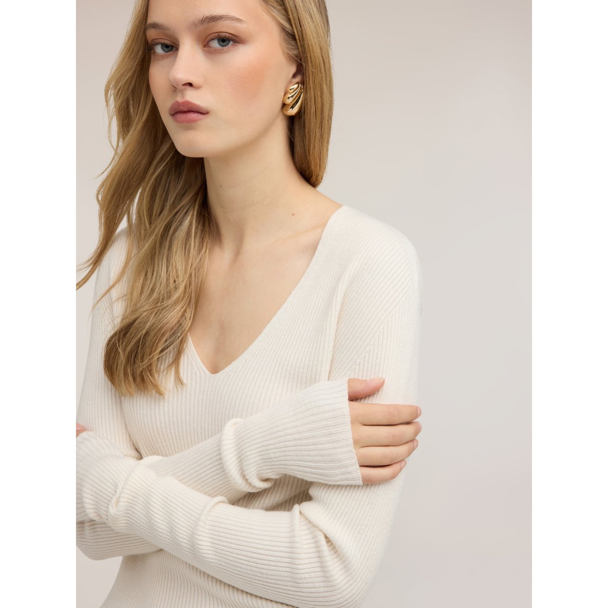 Maille côtelée blanc, MOTIVI