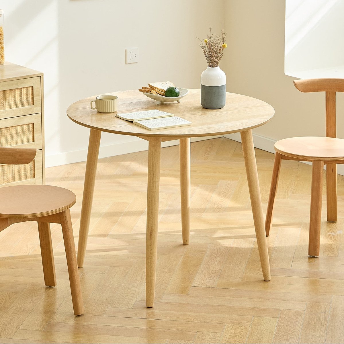 Table à manger 4 personnes en bois, TRADITION bois naturel, NORDLYS