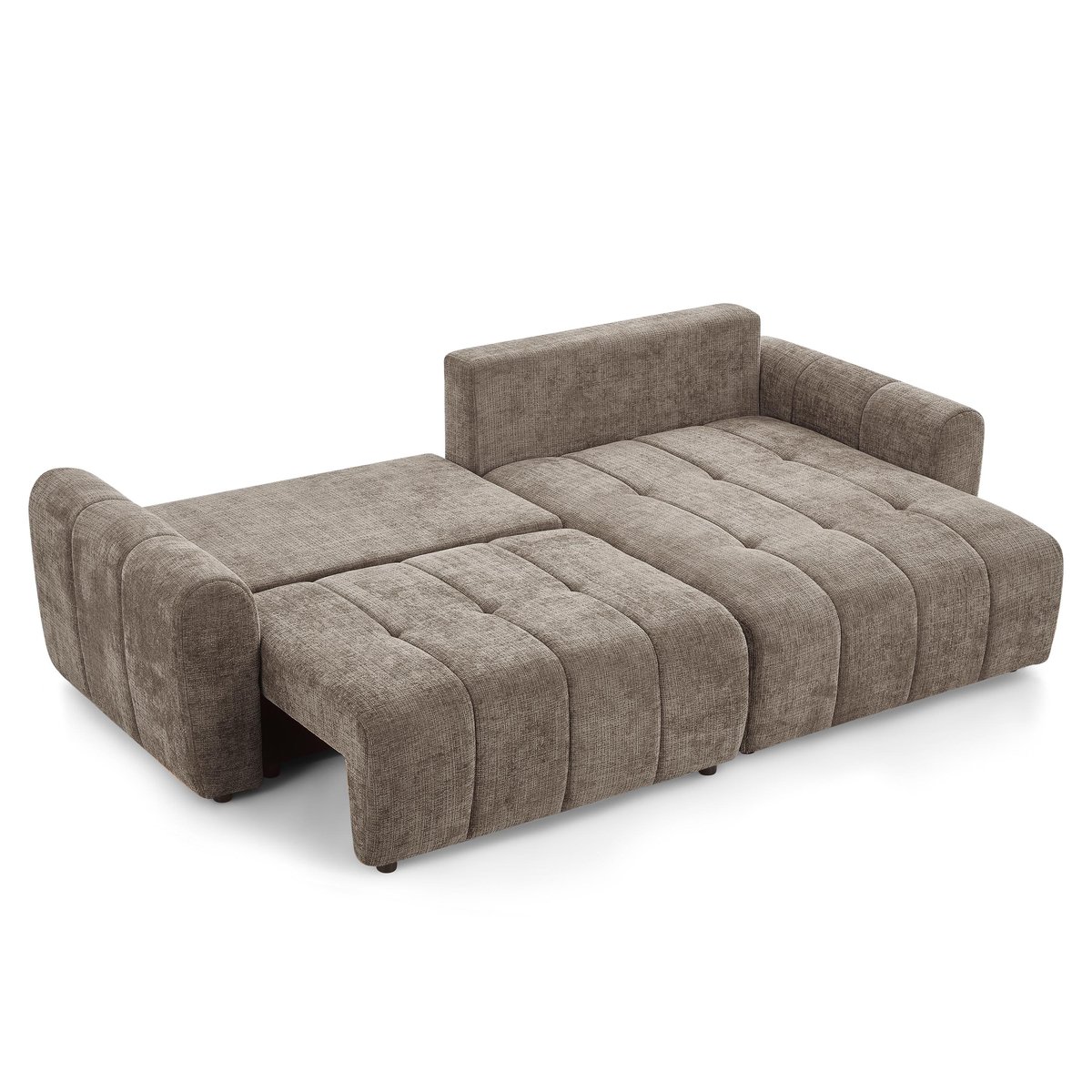 Canapé angle convertible 4 places tissu JONEA marron, BAÏTA