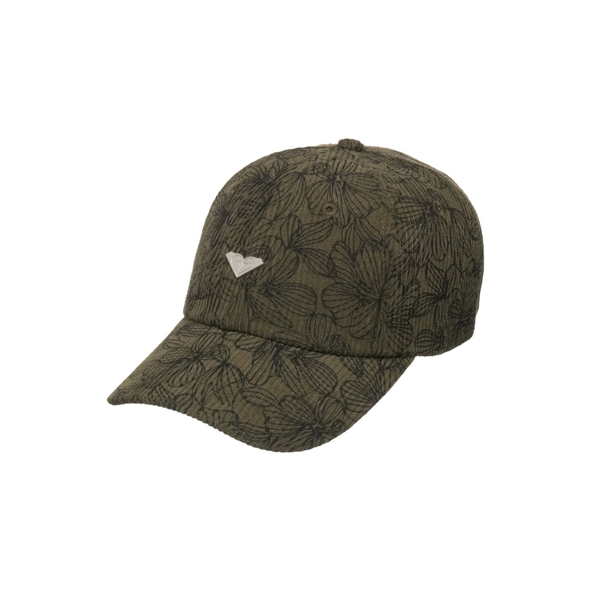 Casquette strapback en velours côtelé GLOW TIDES PRINTED CORD. vert beetle, ROXY