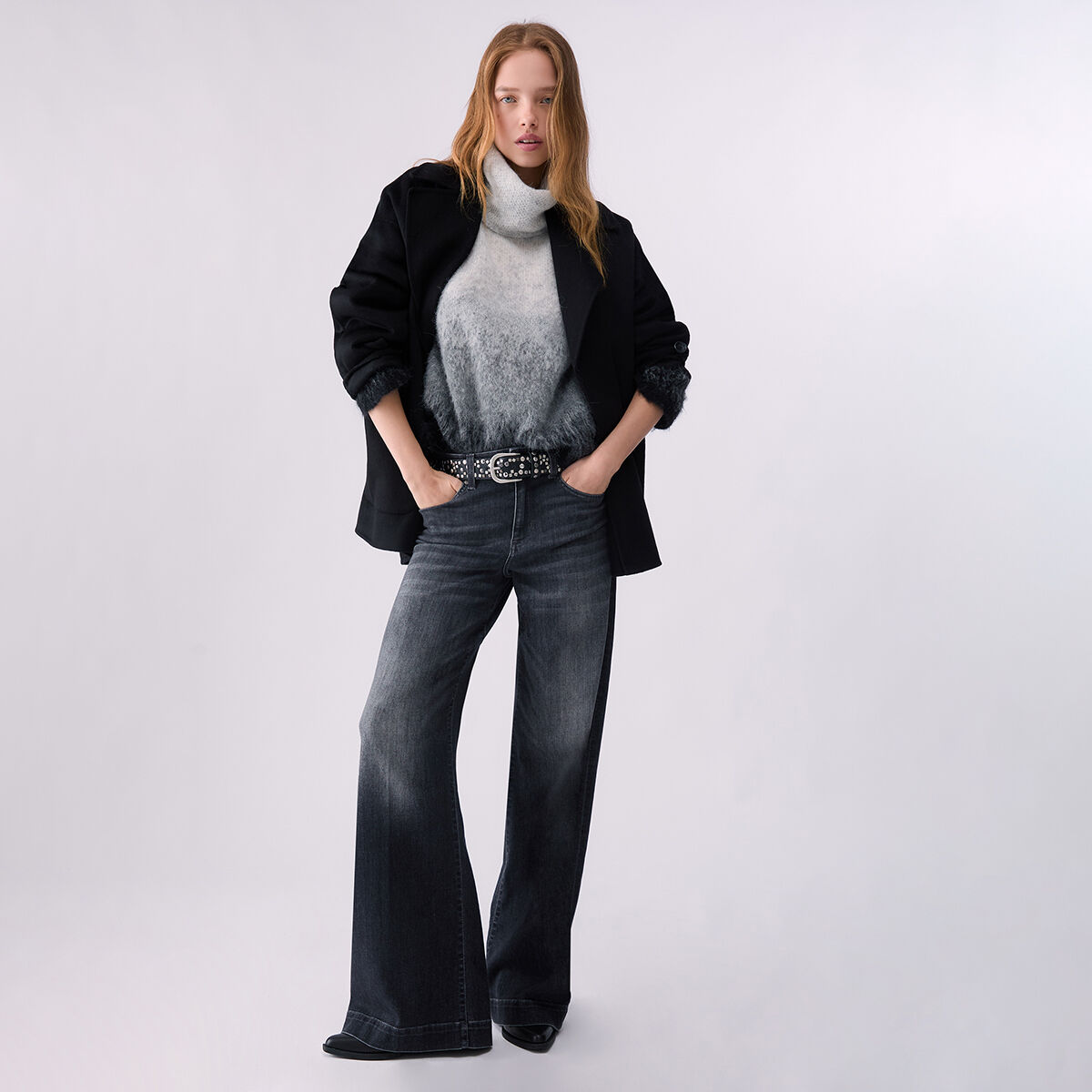 Jean évasé denim noir, LIU JO