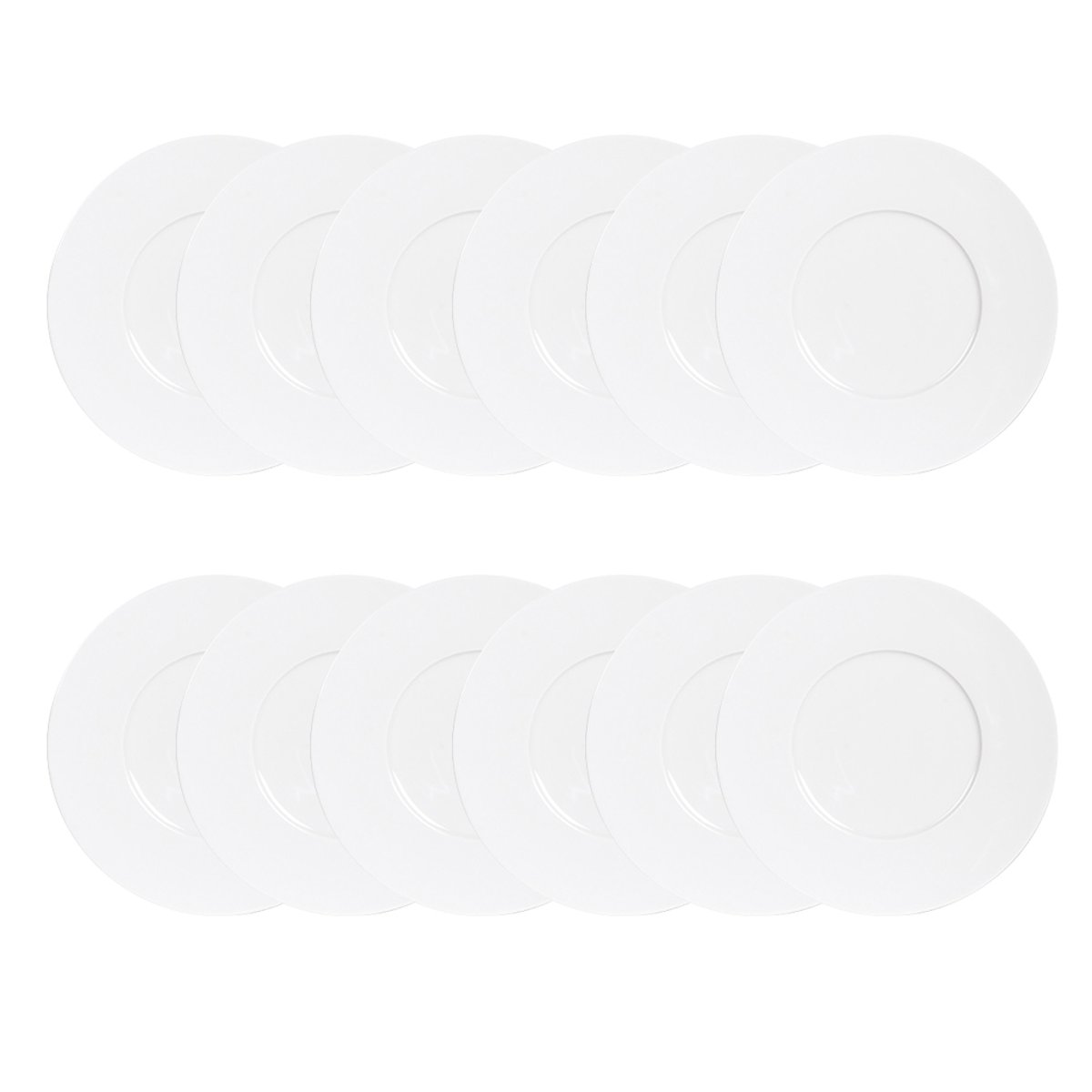 Maxi lot de 12 assiettes plates Zen 27 cm - ZEN blanc, TREND'UP