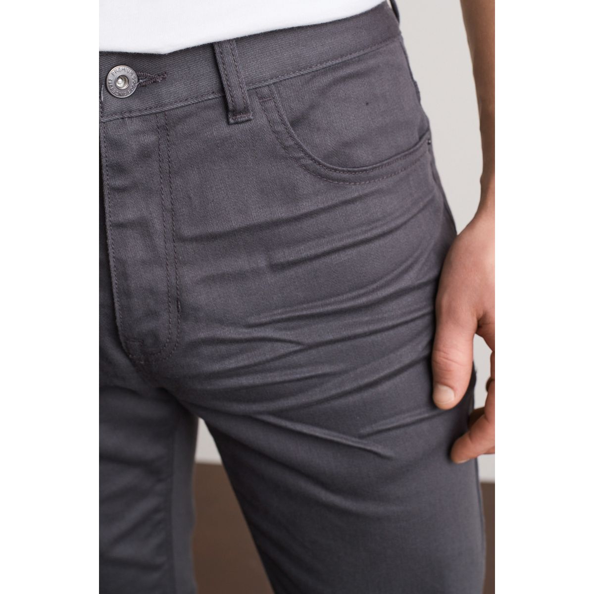 Jean Stretch Indispensablecoupe Slim gris anthracite, NEXT