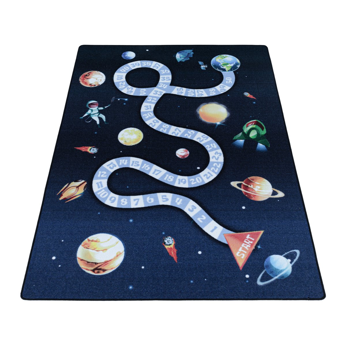 Tapis enfant jeu de l'oie PLAY bleu marine, NAZAR RUGS