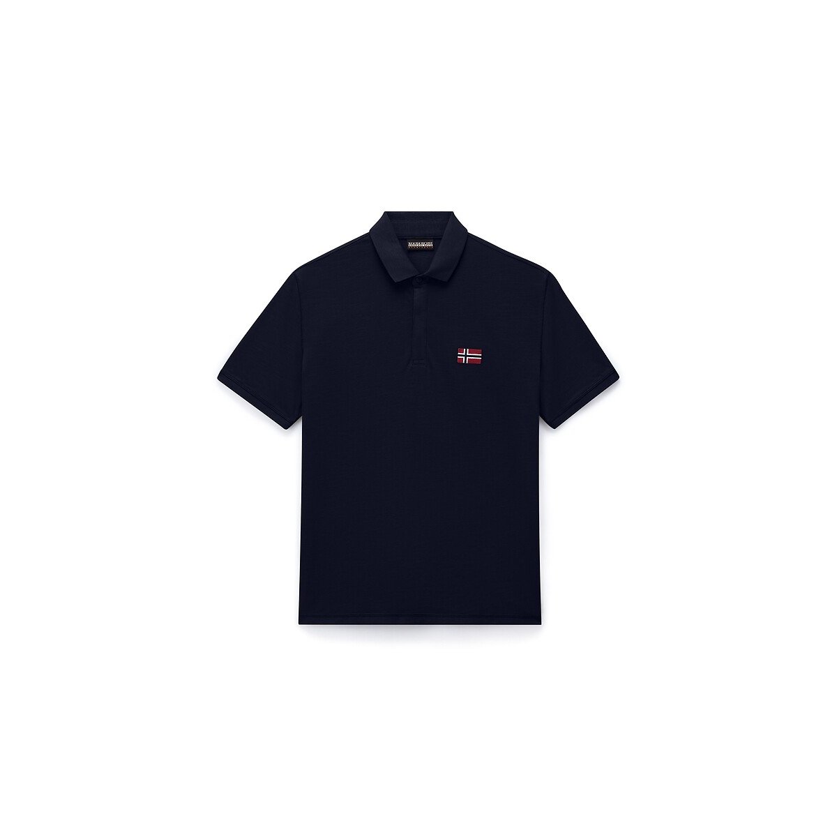 Poloshirt in fijn piqué breisel, EBEA marineblauw, NAPAPIJRI