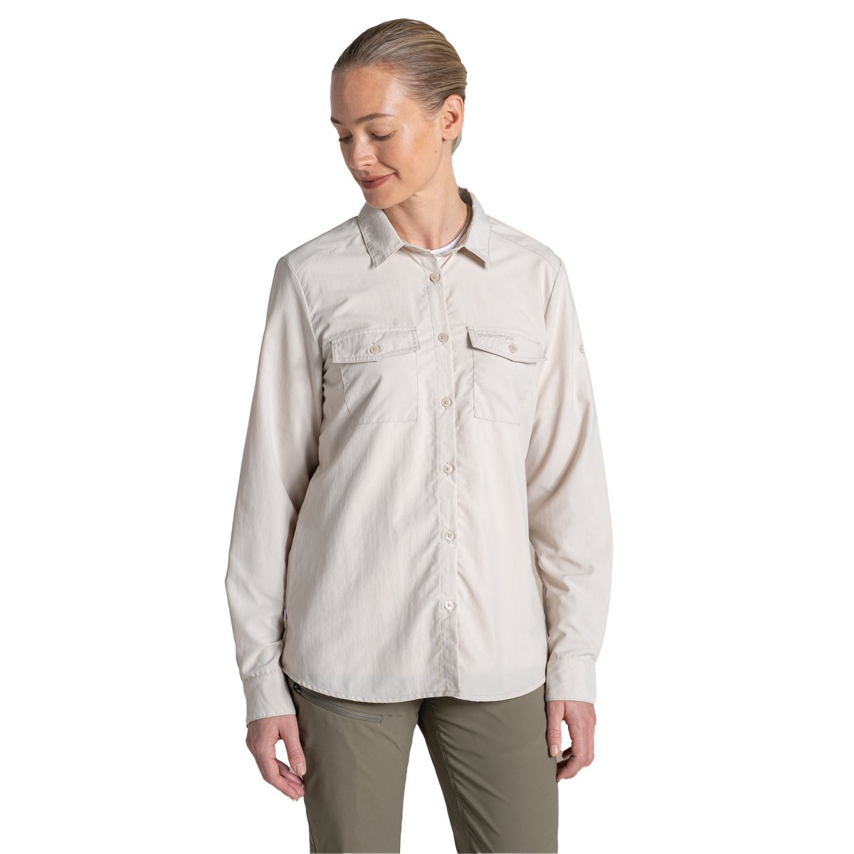 Chemise unie manches longues LOUKKOS rose, CRAGHOPPERS