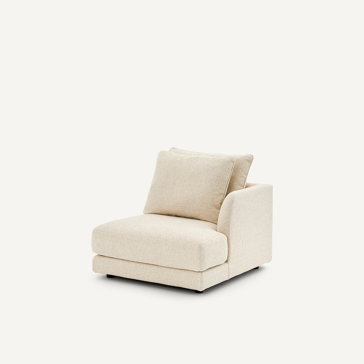 Rechtes Halbsofa, modular, aus bouclé, TIBERIO kreide, AM.PM