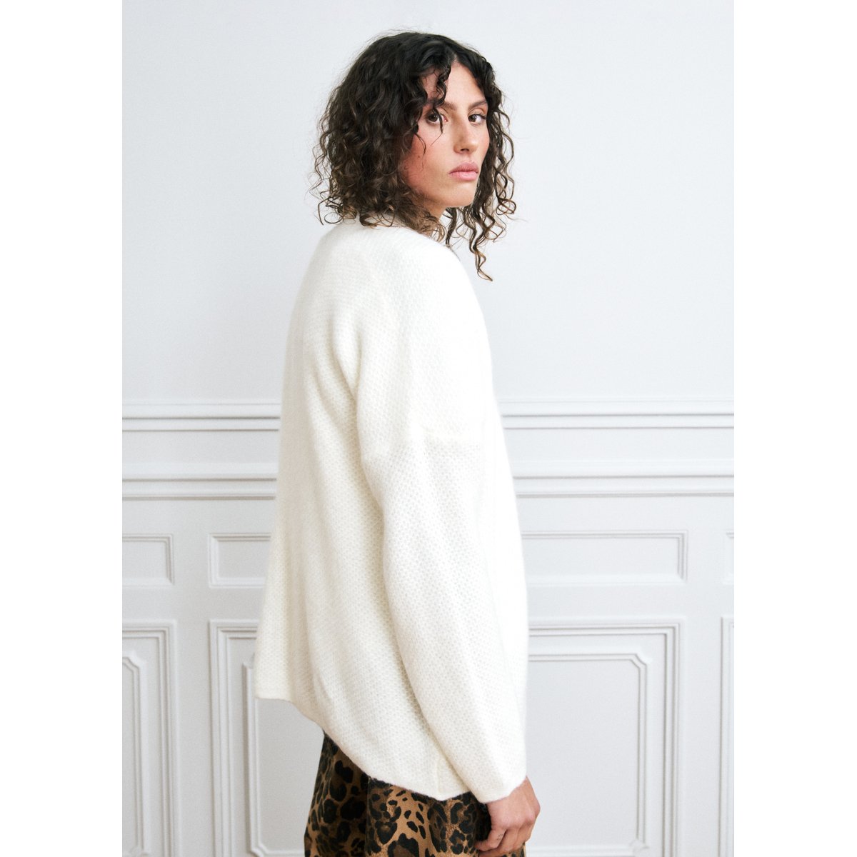 Gilets col V PIPER beige crème, FRNCH