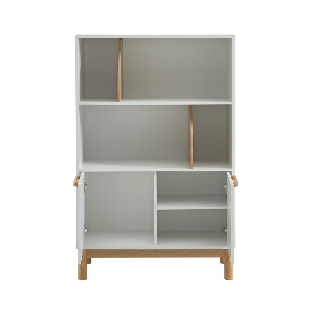 Bibliothèque enfant 2 portes ROME blanc et bois clair, BAÏTA