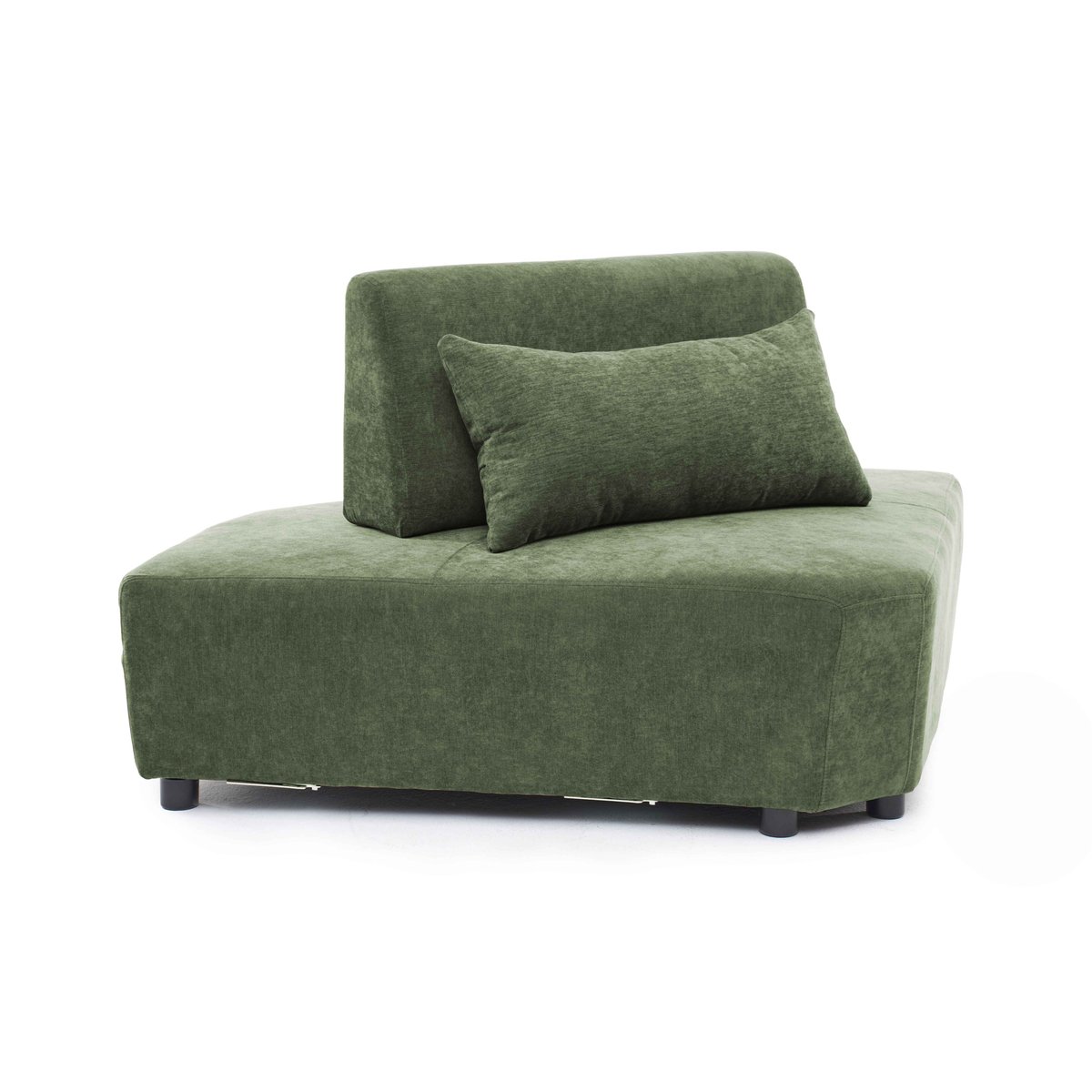 Fauteuil d'angle pour canapé modulable en tissu avec coussin dossier ajustable, CALLISTO vert, OVIALA