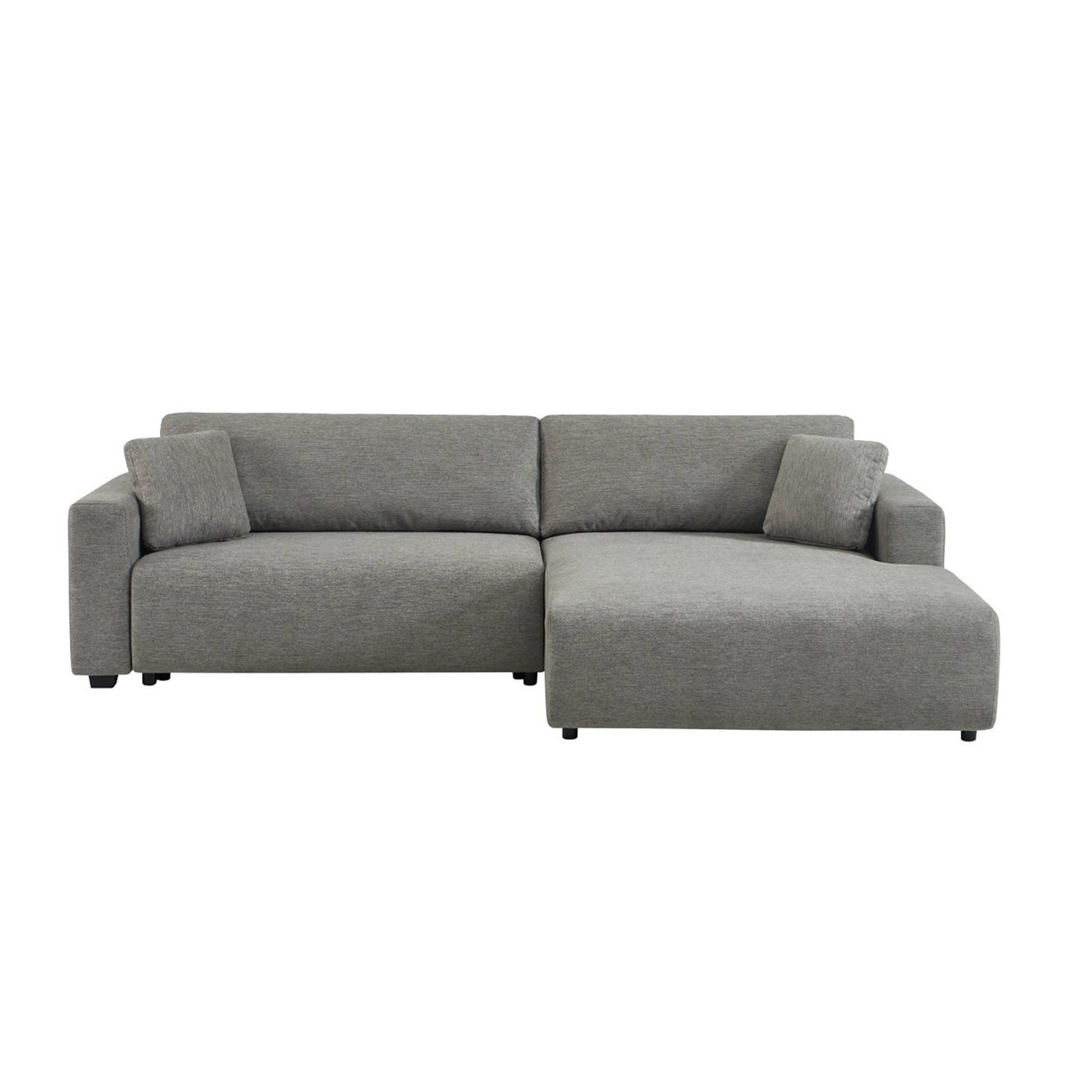 Canapé d'angle droit convertible 3 places tissu avec coffre WIDE gris foncé, SWEEEK