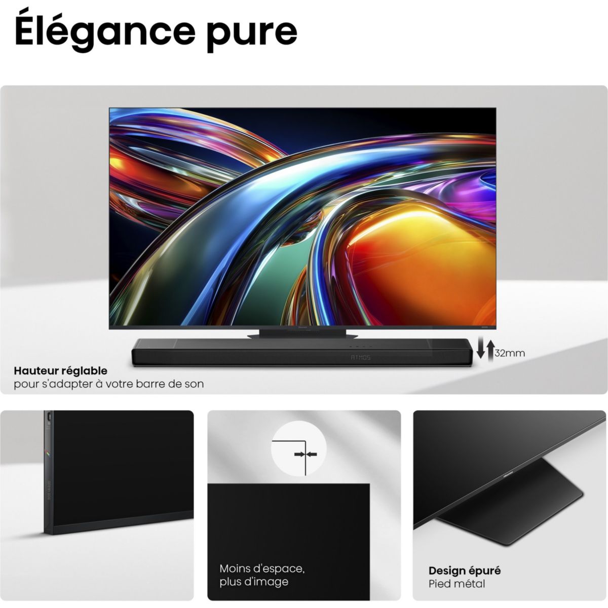 TV RGB 85UR9S (2026) 85" (215 cm) couleur unique, HISENSE