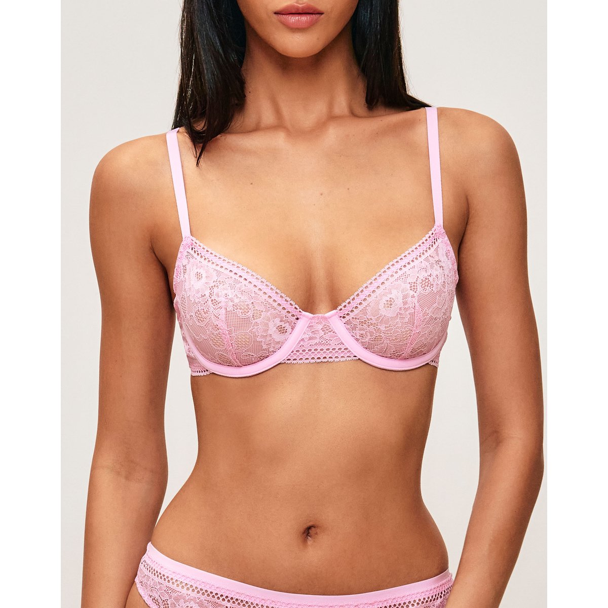 Soutien-gorge corbeille en dentelle florale NEW REVOLTIZ rose, UNDIZ