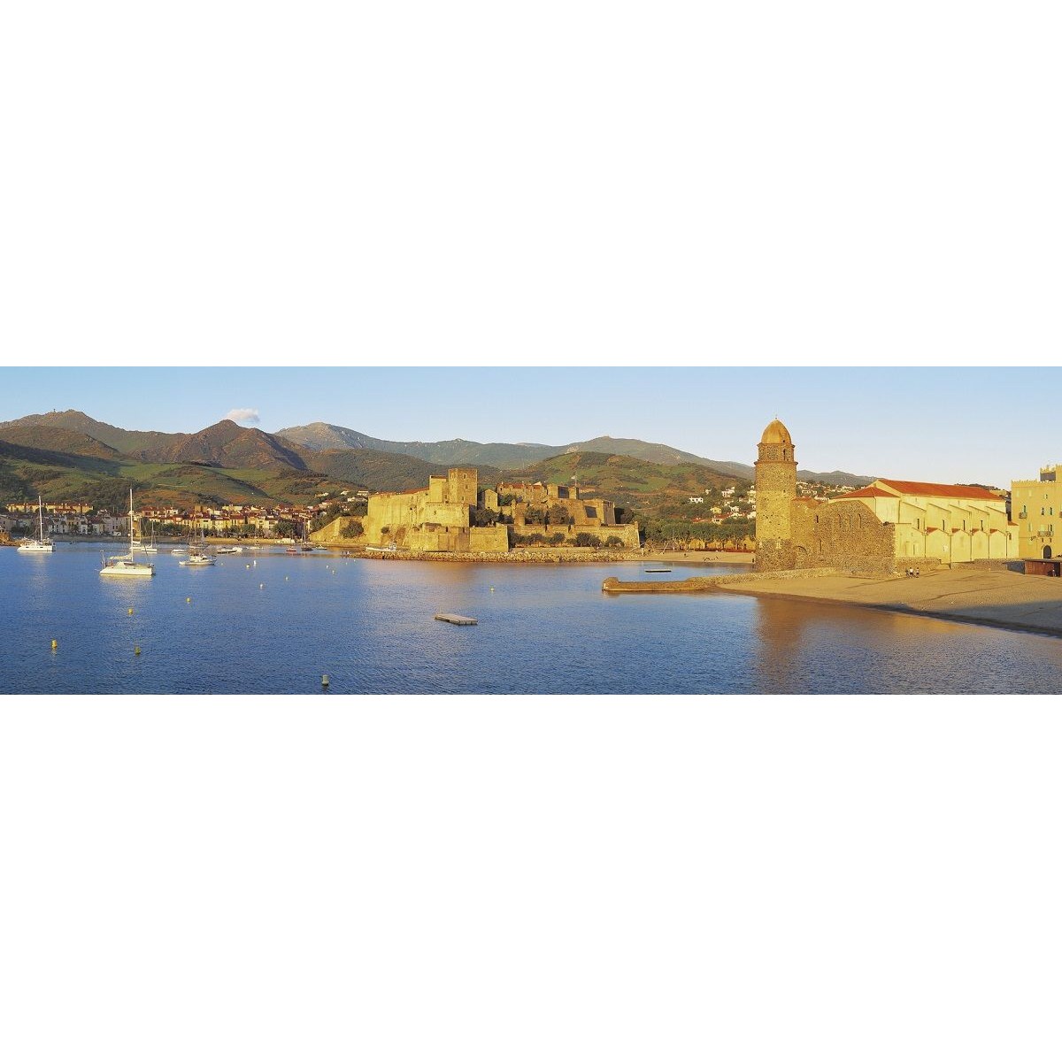 Tableau Mural Fortification Collioure PORT tableaux sur toile-bleu, CEANOTHE
